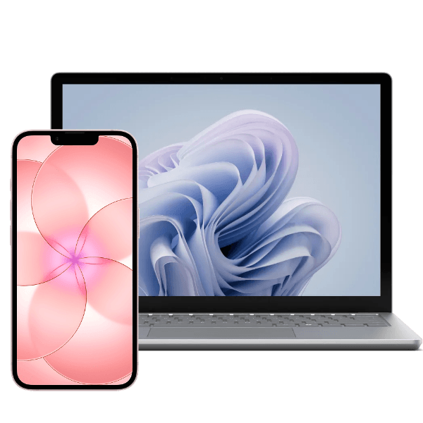 Icône avec téléphone et ordinateur portable